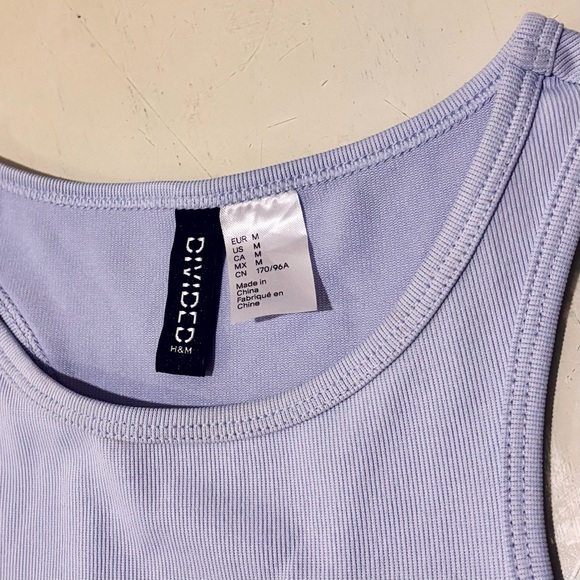 H&M Blue Ribbed Racerback Tank – M - Picture 3 of 7